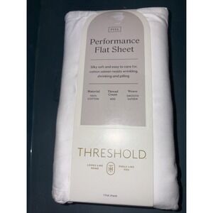 Threshold Full Size 400 Thread Count Performance Flat Sheet - White